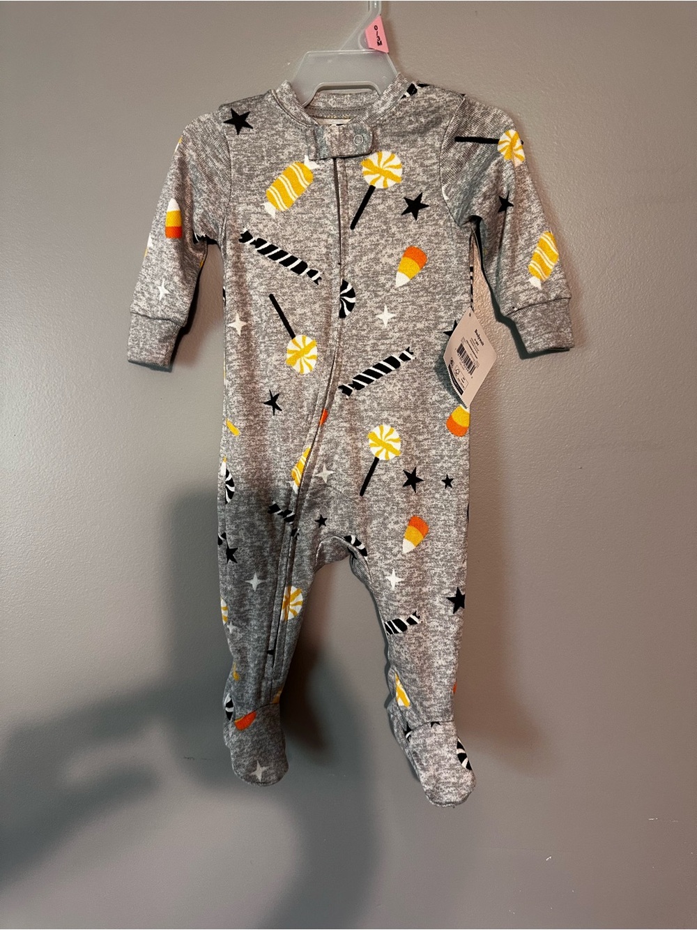 Celebrate It Gray Candy & Star Footed One-Piece